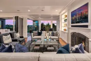 Magnolia Project Living Room at Twilight